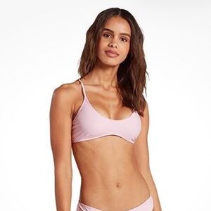 Volcom S Womens Pink Simply Solid Bikini Top Surfer Girl